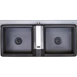 Abreuvoir Polybac 72 M double avec rebord intérieur et support de fixation