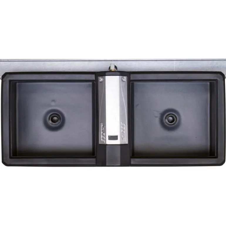 Abreuvoir Polybac 72 M double avec rebord intérieur et support de fixation