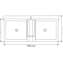 Abreuvoir Polybac 72 M double avec rebord intérieur et support de fixation