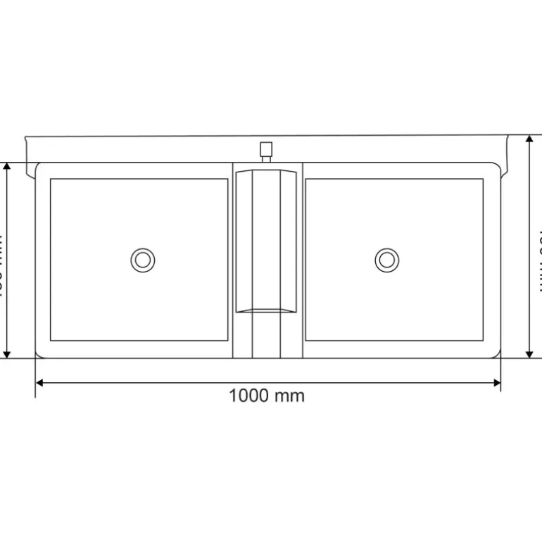 Abreuvoir Polybac 72 M double avec rebord intérieur et support de fixation