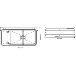 Abreuvoir Polybac 75 M double avec rebord à cordon sans support de fixation