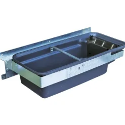 Abreuvoir Polybac 75 M double avec rebord à cordon et support de fixation