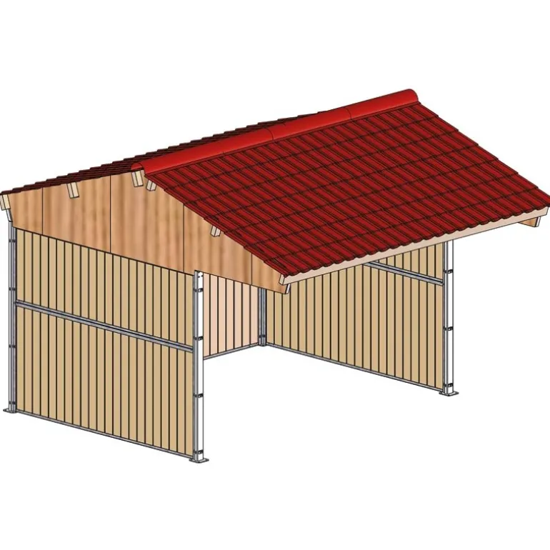 Abri de prairie double pente 4x3 m