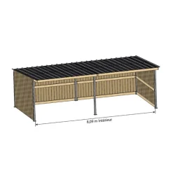 Abri de prairie simple pente SP 4x4 m