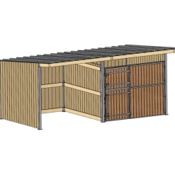 Abri de prairie simple pente SP 4x4 m