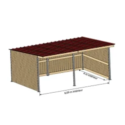 Abri de prairie simple pente SP 3x4 m