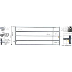 Barrière de pré extensible 2/3 m