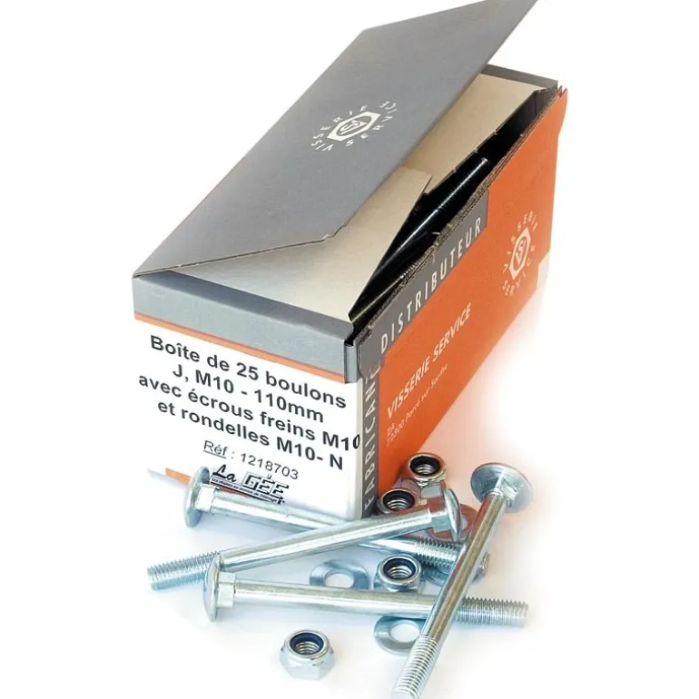 Boulon avec écrou nylstop Lg. 70 mm