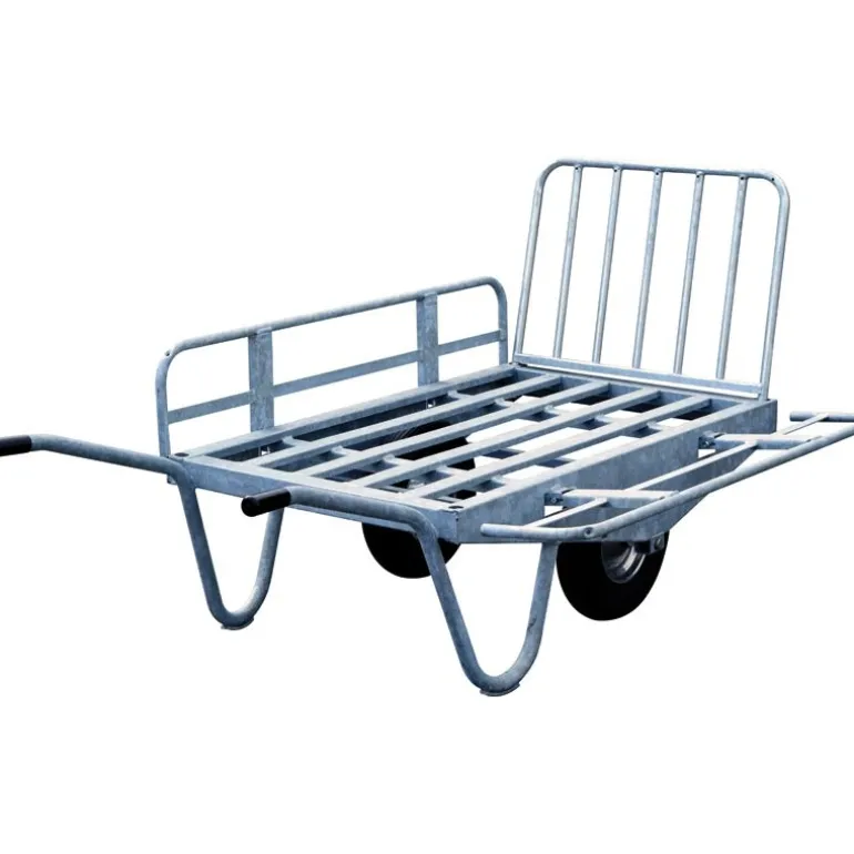 Brouette fourragère 2 roues avec côtés rabattables