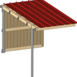 Extension abri de prairie simple pente SP 2x4 m
