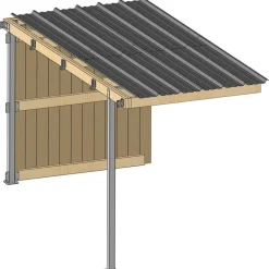 Extension abri de prairie simple pente SP 2x4 m