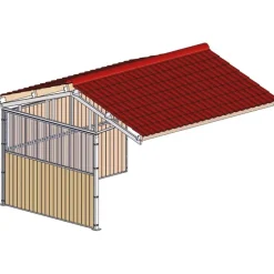 Extension d'abri de prairie double pente 4x3 m