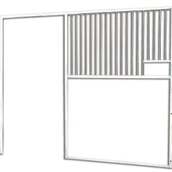 Façade de box barreaudée pour soubassement à maçonner - Larg. 3 m