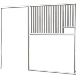 Façade de box barreaudée pour soubassement à maçonner - Larg. 3 m
