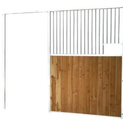 Façade de box barreaudée/bois - Larg. 2,5 m (sans porte)