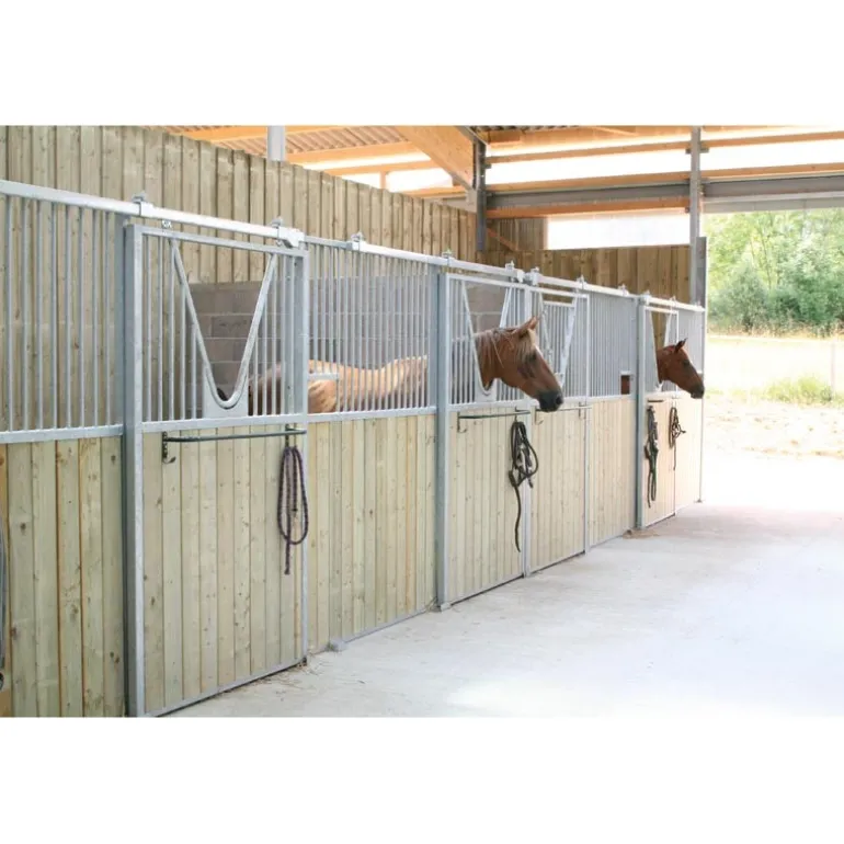 Façade de box barreaudée/bois - Larg. 2,5 m (sans porte)