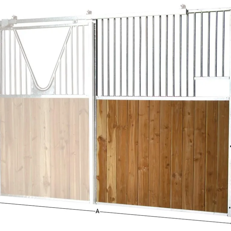 Façade de box barreaudée/bois - Larg. 2,5 m (sans porte)