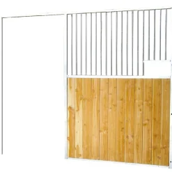 Façade de box barreaudée/bois - Larg. 2,5 m (sans porte)