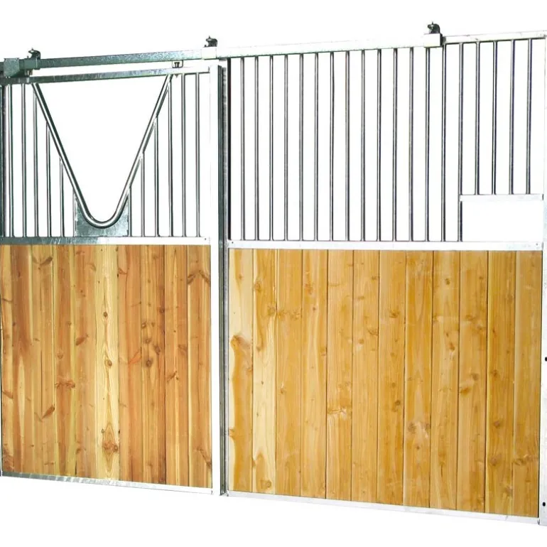 Façade de box barreaudée/bois - Larg. 2,5 m (sans porte)