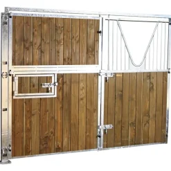 Façade ouvrante pleine bois 3 m avec porte battante col de cygne