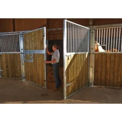 Façade ouvrante pleine bois 3 m avec porte battante