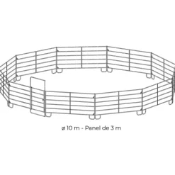 Rond de longe galvanisé Ø 10 m (panel 3 m)