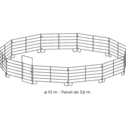 Rond de longe galvanisé Ø 10 m (panel 3,60 m)