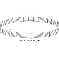 Rond de longe galvanisé Ø 18 m (panel 3,60 m)