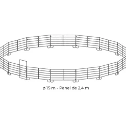 Rond de longe galvanisé Ø 15 m (panel 2,40 m)