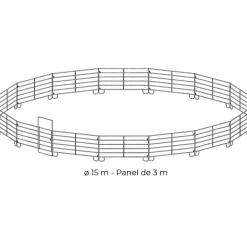 Rond de longe galvanisé Ø 15 m (panel 3 m)