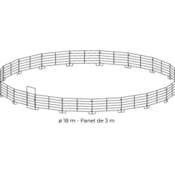 Rond de longe galvanisé Ø 18 m (panel 3 m)