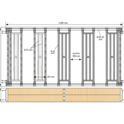 Séparation affouragement pour extension abri SP - Prof. Int. 3 m
