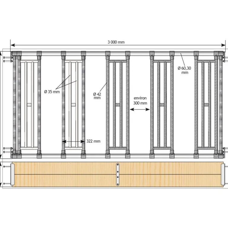 Séparation affouragement pour extension abri SP - Prof. Int. 3 m