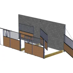 Séparation de box pivotante barreaudée/bois 2,5 m